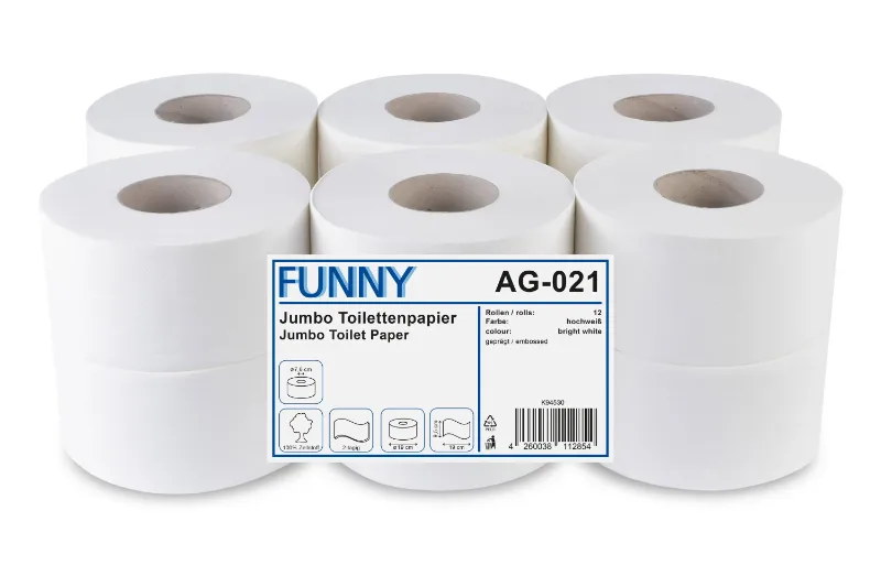 Jumbo-Toilettenpapier 2-lagig, Zellstoff