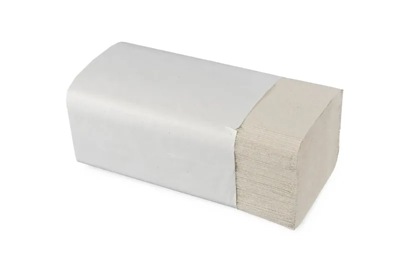 Falthandtuch V-Falz, 1-lagig, Recycling natur