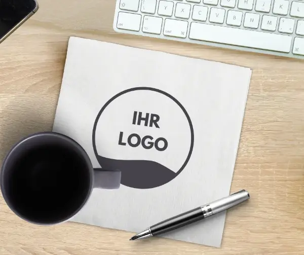 Servietten mit Logo – Zellstoff weiß